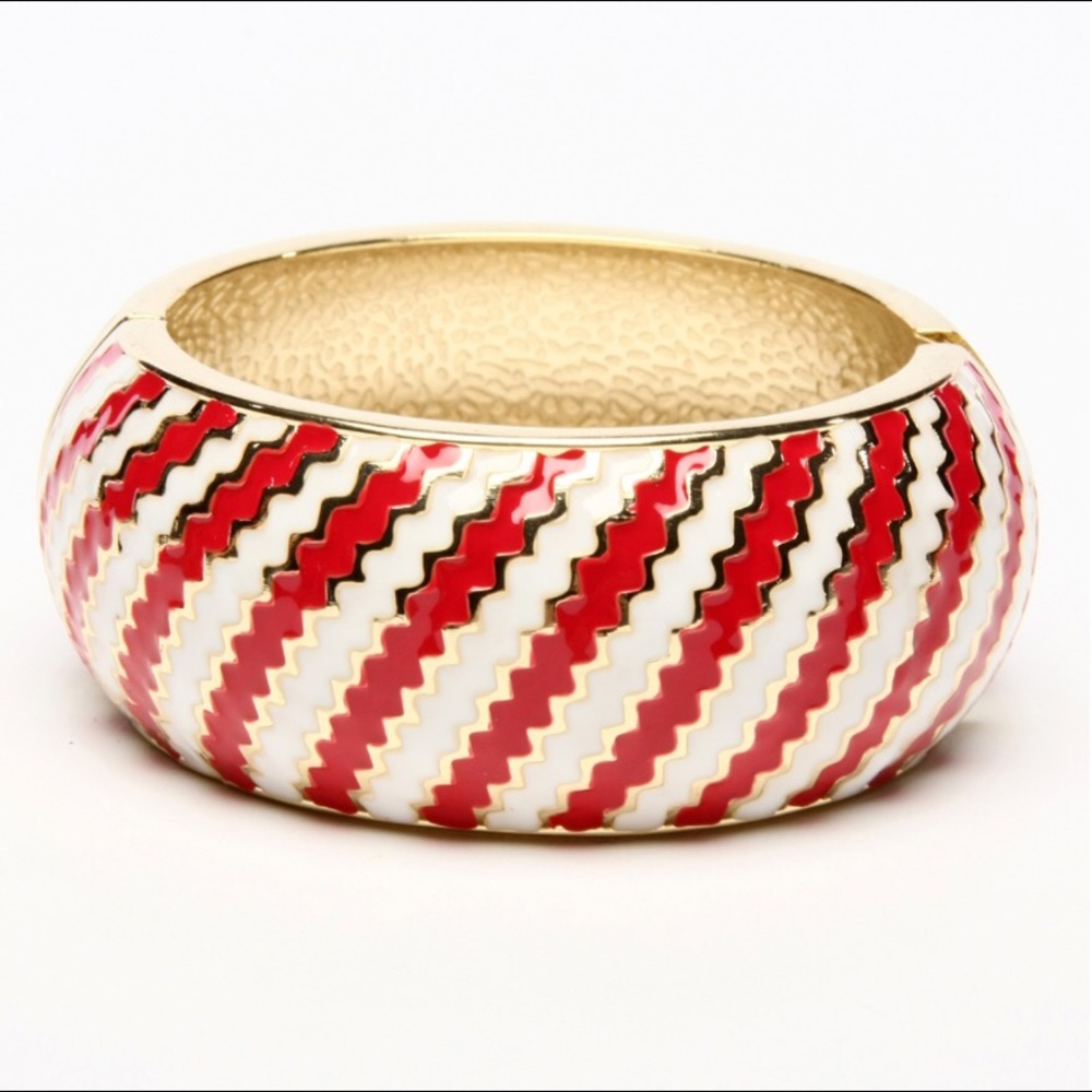 AmritaSingh Red Kimmy Chevron Cuff Bangle Bracelet